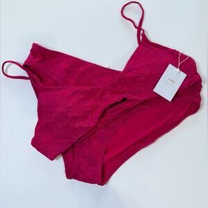 NWT Andie Bikini Set Molokai Top & The Bikini Bottom In Textured Floral Lava XL